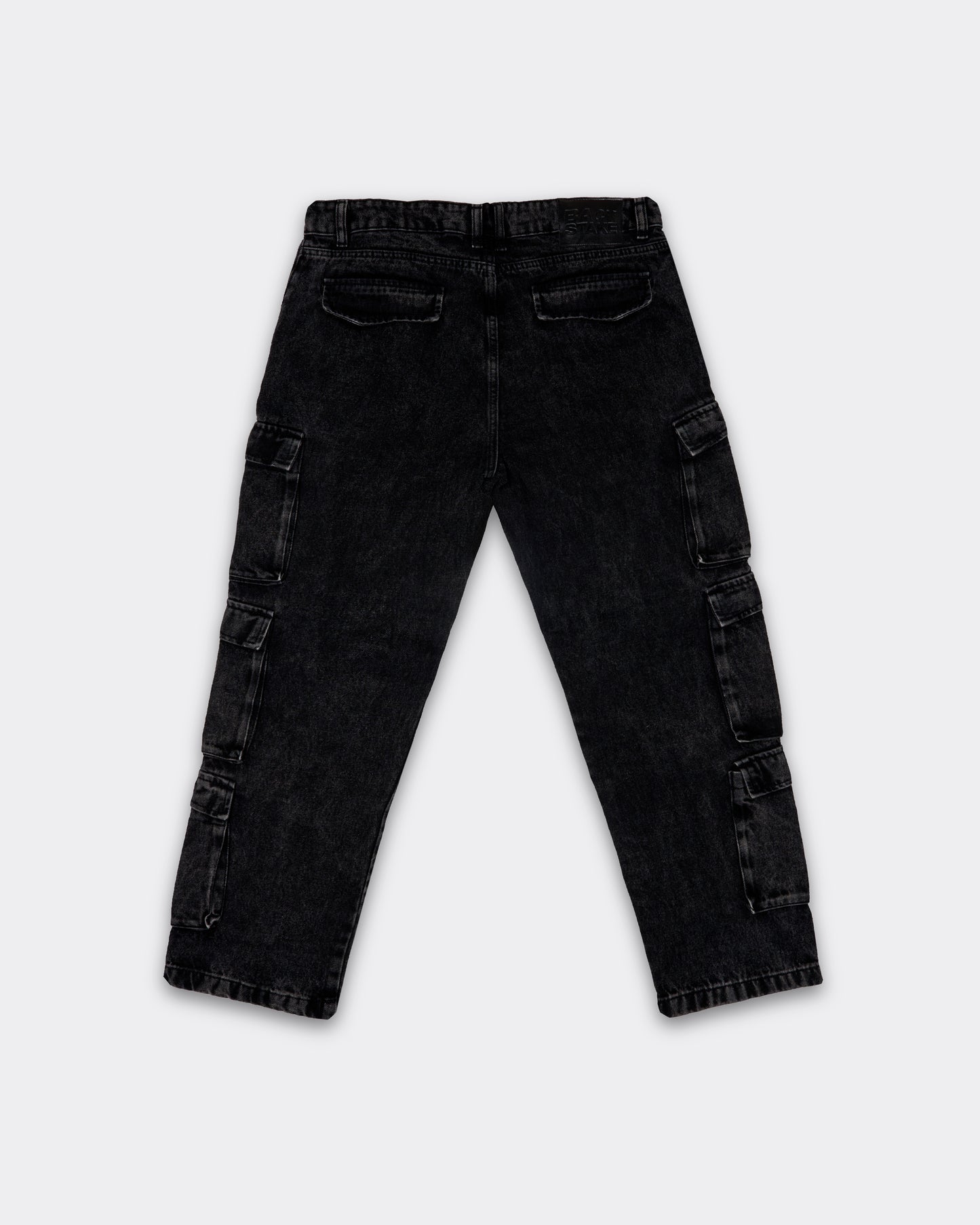 Cargo Jeans Mujer Multi-Pocket - Negro Vintage