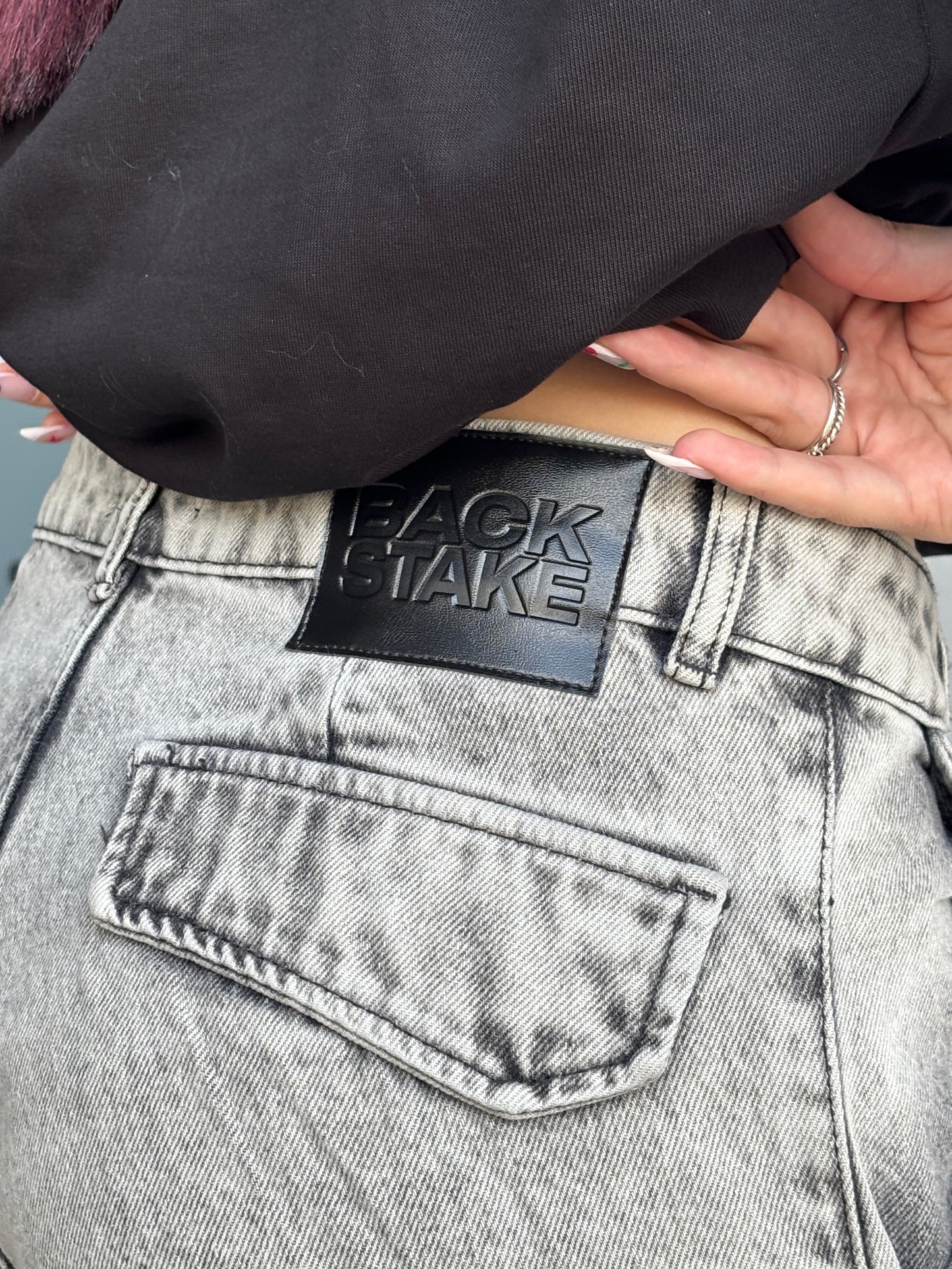 Cargo jeans Mujer Multi-Pocket - Gris Humo