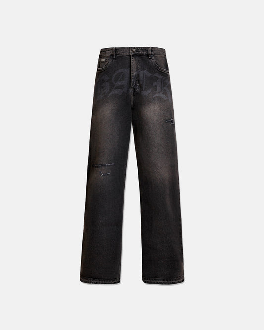 Wide Jeans BACK - Negro Contaminado