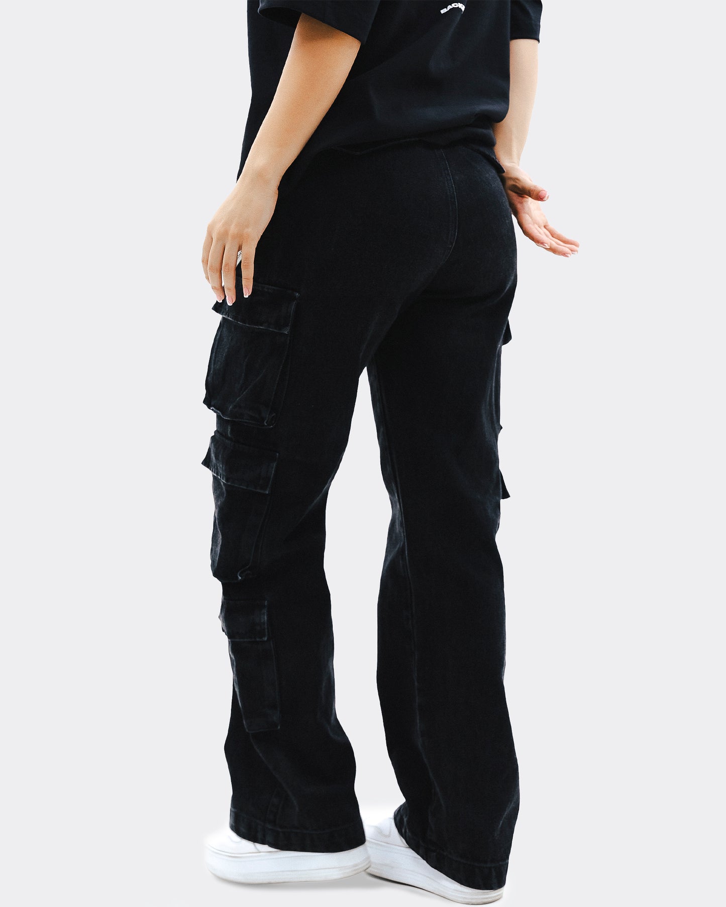 Pantalon Cargo Dama Multi-Pocket - Lavado Negro