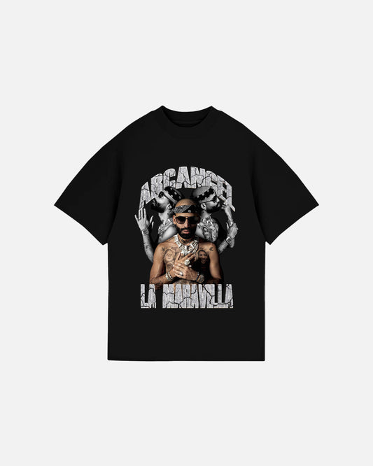 Camiseta Oversize Arcangel La Maravilla - Negra