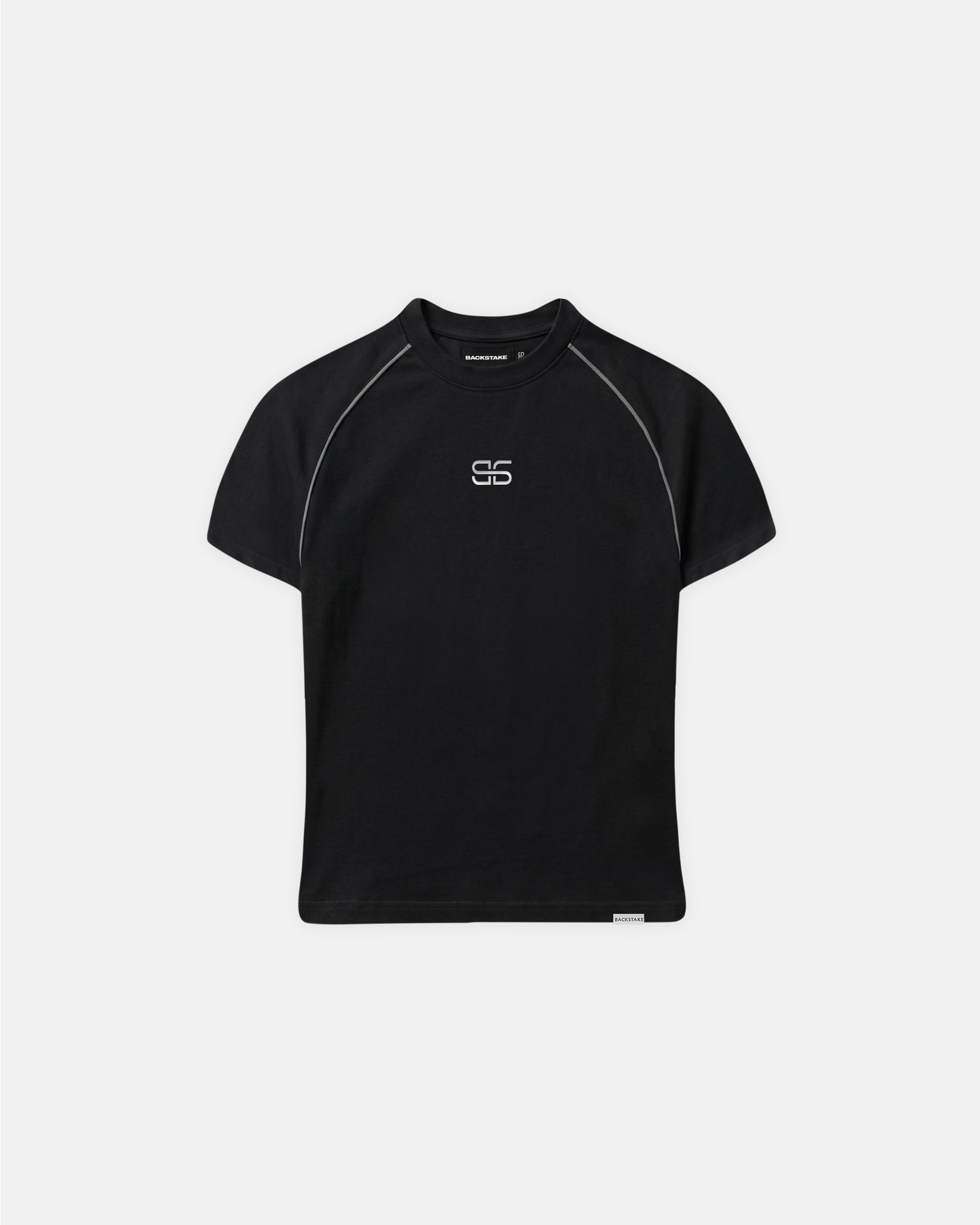 Baby Tee Silver Logo - Negro