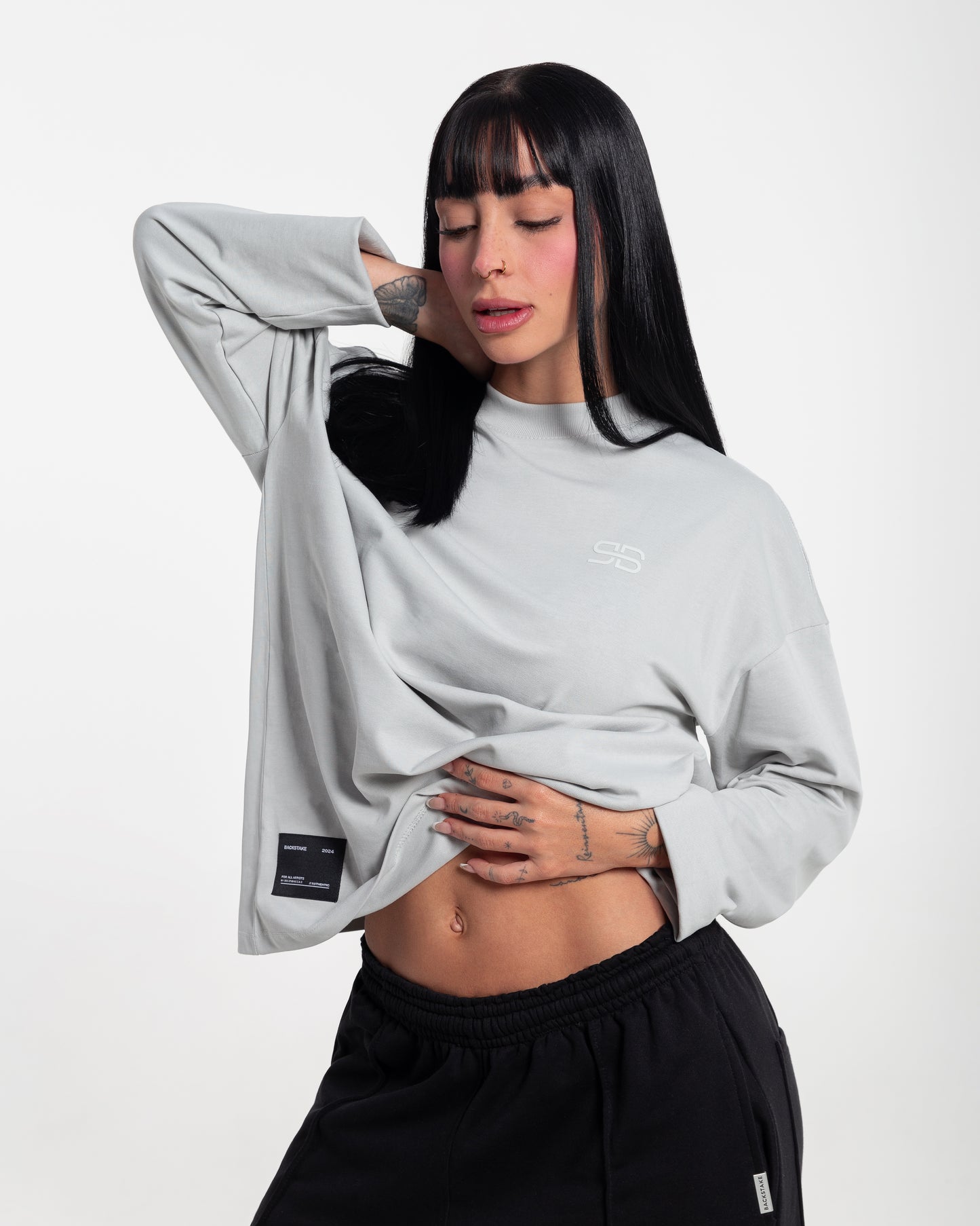 Camiseta Long Sleeve Essential Logo - Off White