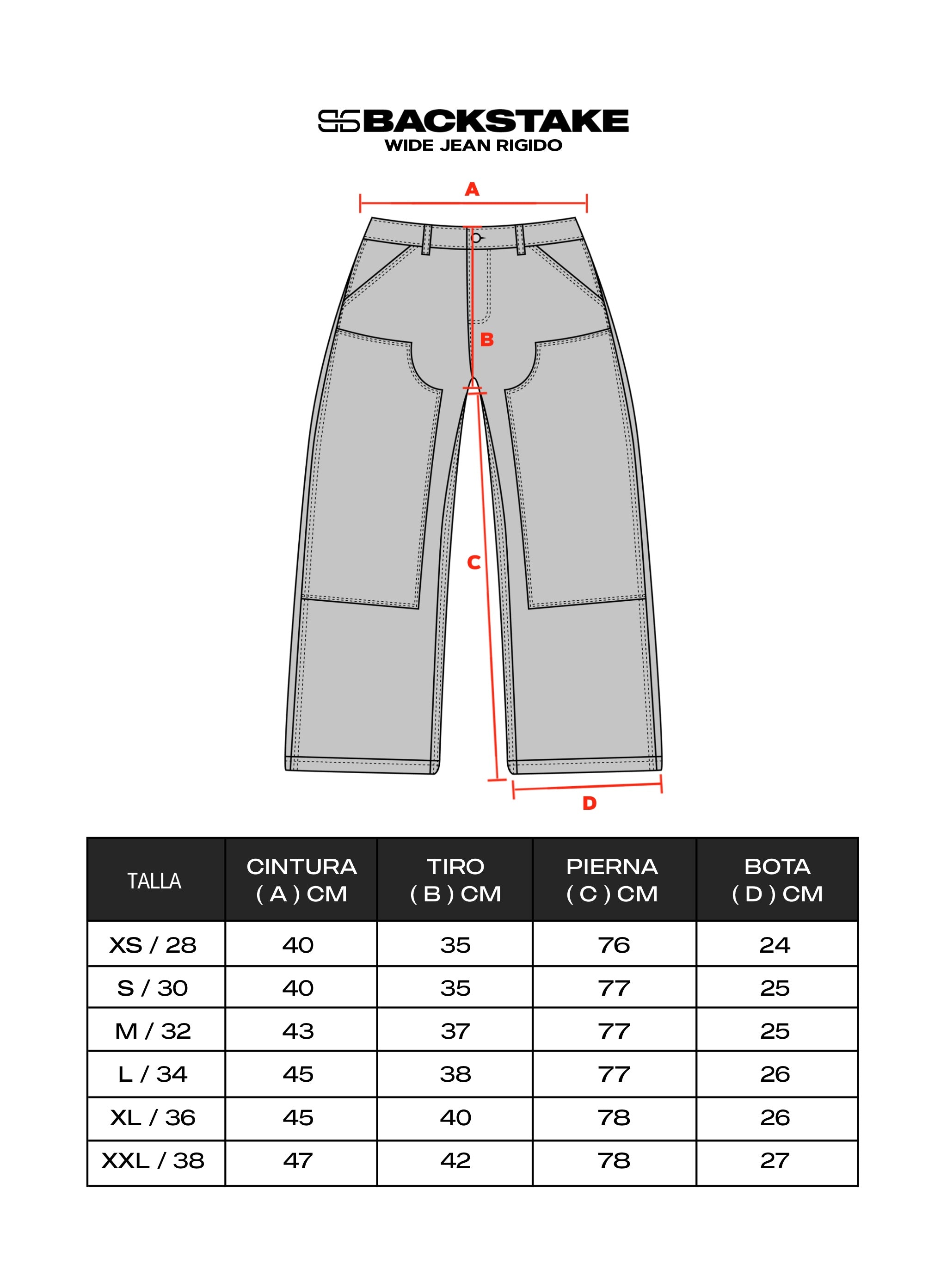 Guía de tallas Wide-jean-rigido